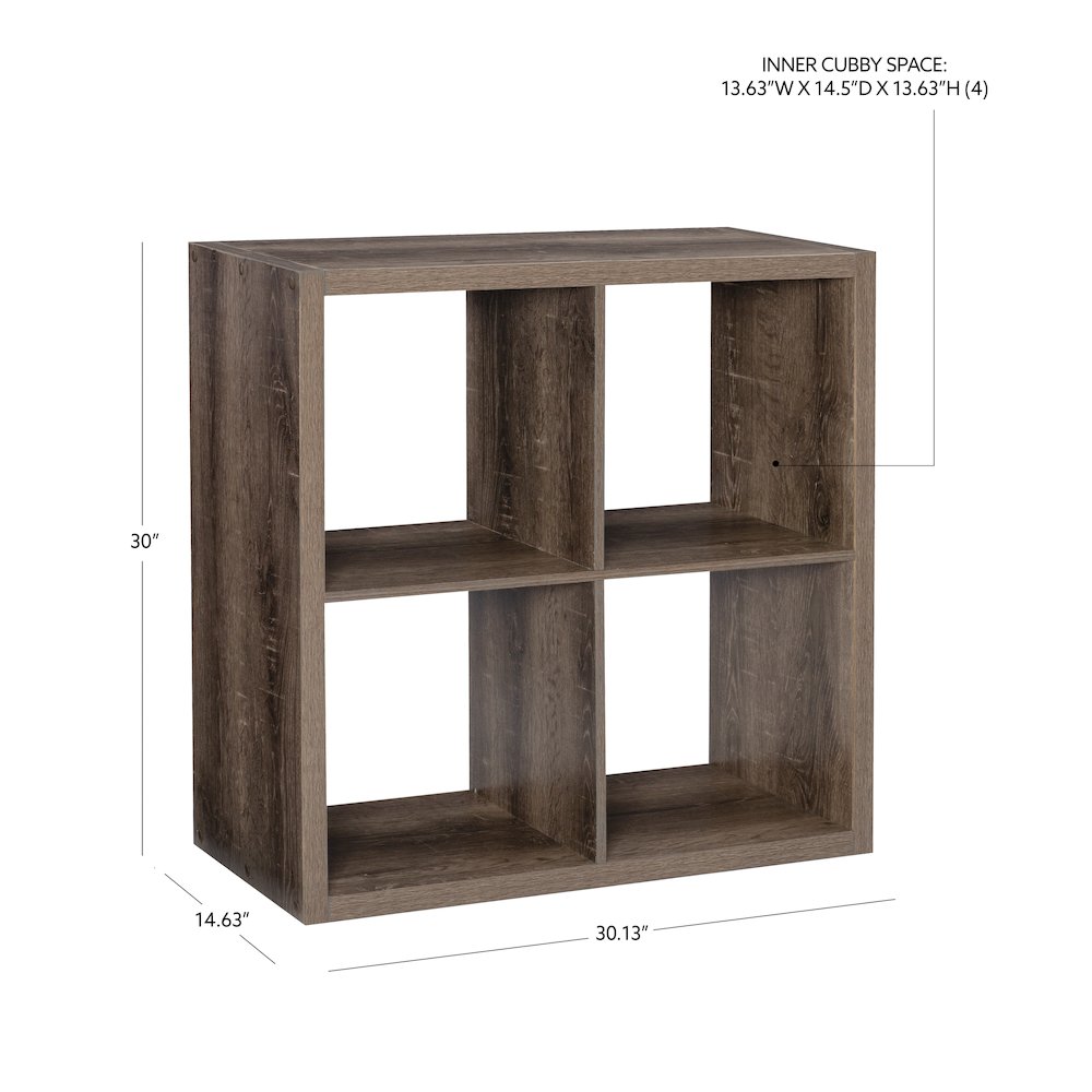Galli 4 Cubby Storage Cabinet Grey. Picture 10