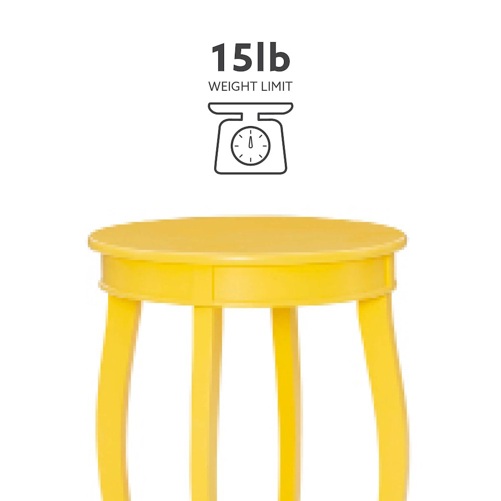 Yellow Round Table with Shelf. Picture 13