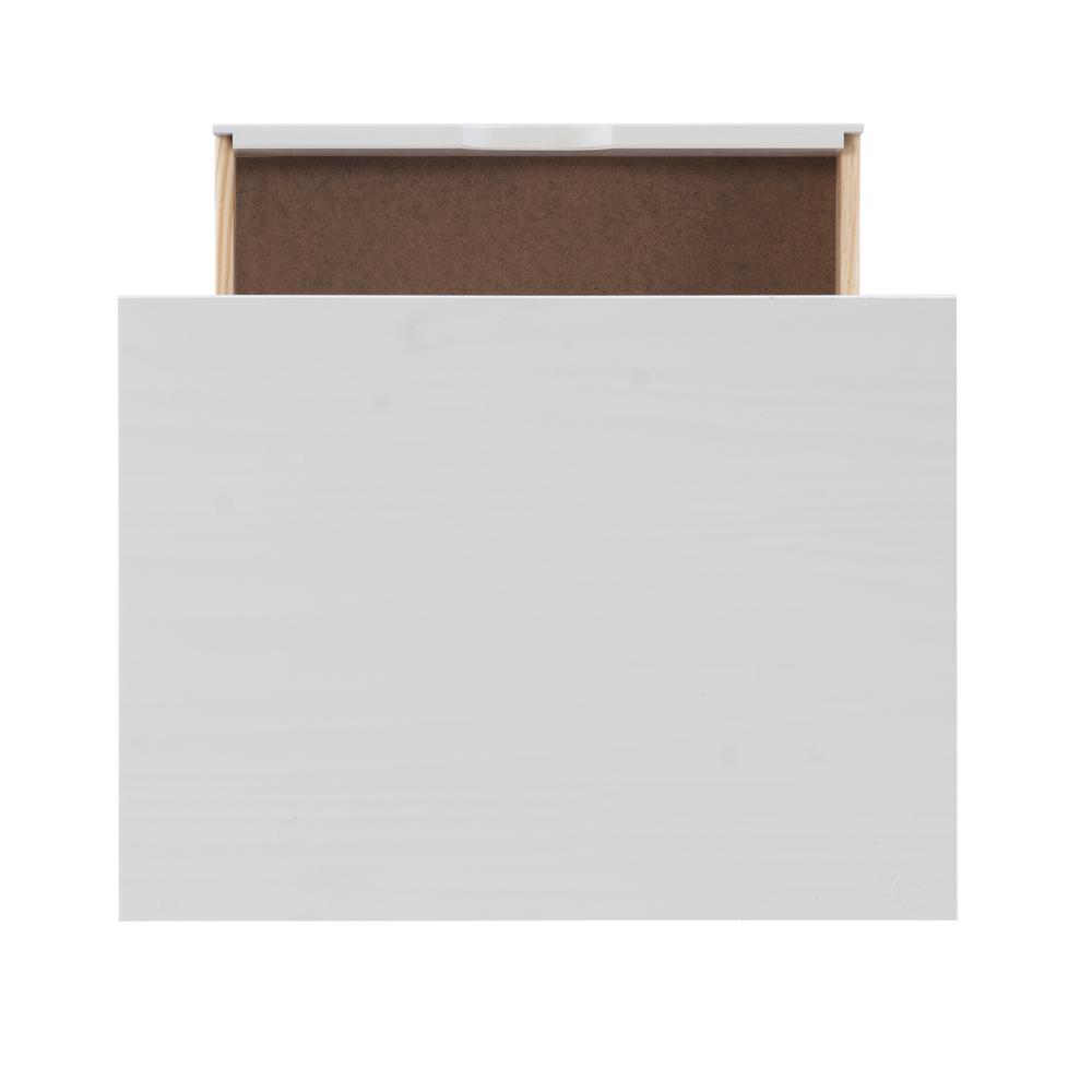 Cary Six Drawer Wide Roll Cart, White Wash. Picture 8
