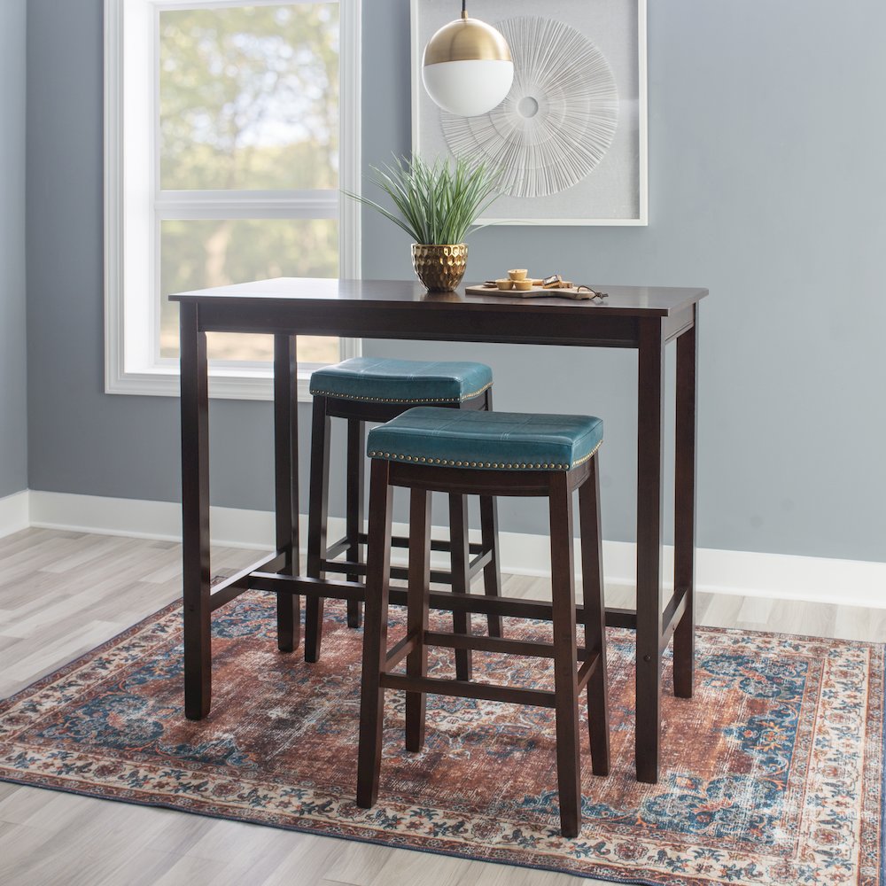 Claridge 3Pc Bar Set Brown Blue. Picture 3