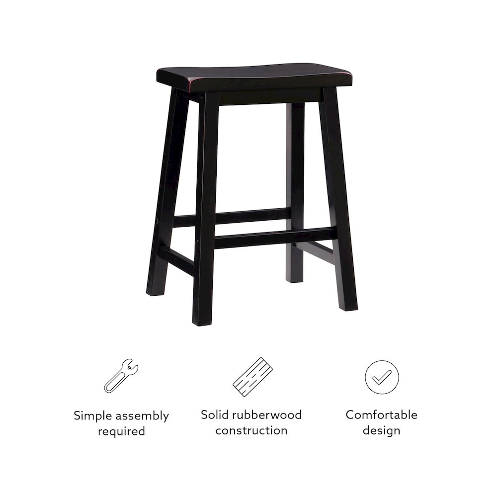 Antique Black with Sand Through Terra Cotta Counter Stool. Picture 11