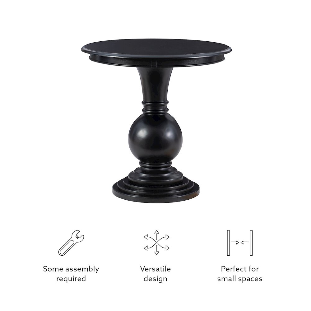 Adeline Round Accent Table Black. Picture 11