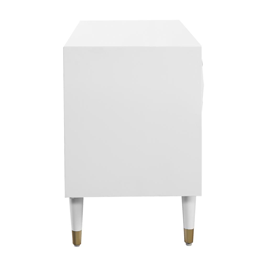 Two Drawer Geo Texture Nightstand White. Picture 3