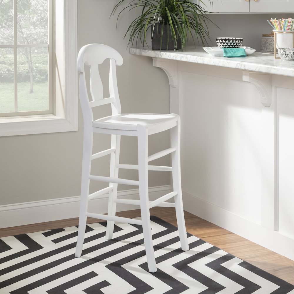 Vander Counter Stool, White, Set Of 2. Picture 4