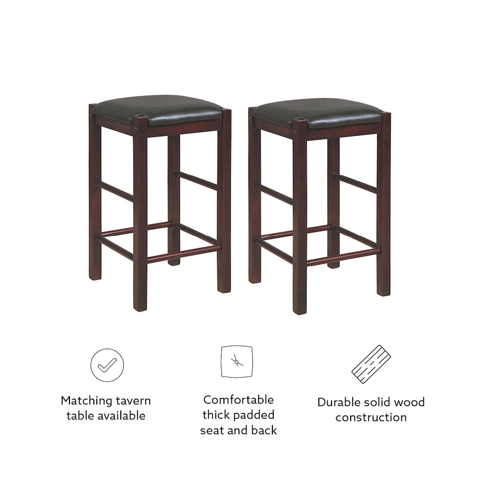Lancer Backless Counter Stools, Espresso - Set Of Two. Picture 12