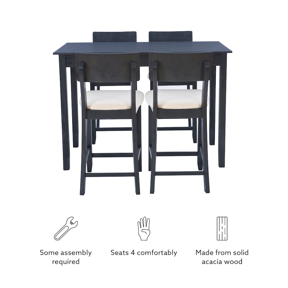 Jorissen 5Pc Tavern Set Dark Charcoal. Picture 14
