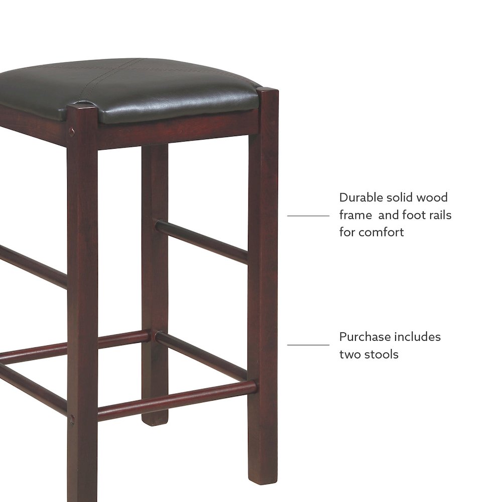 Lancer Backless Counter Stools, Espresso - Set Of Two. Picture 9