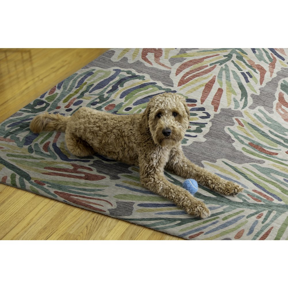 Outdoor Washable Tampa Grey & Green 5' X7', Rug. Picture 2