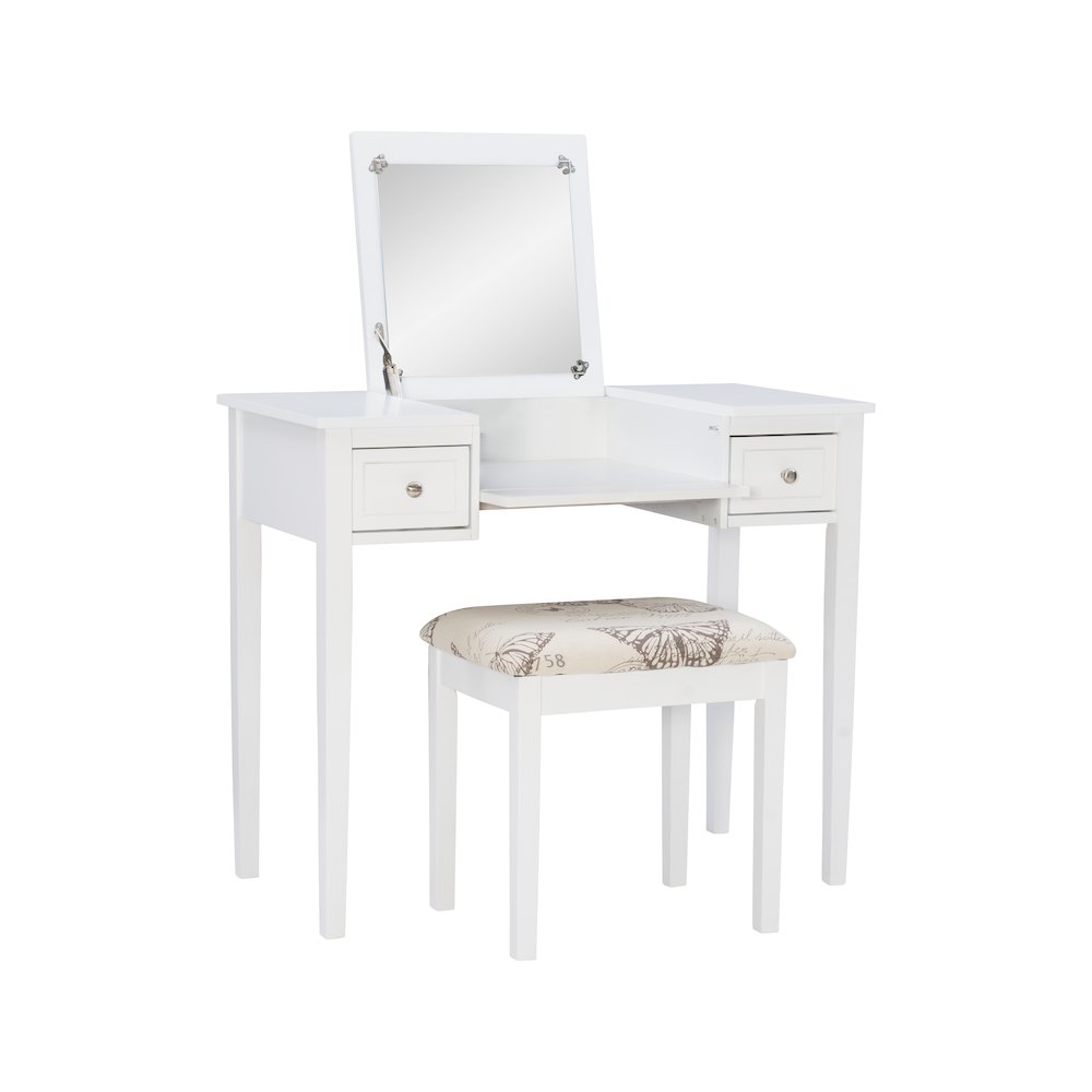 White Butterfly Vanity And Stool. Picture 10