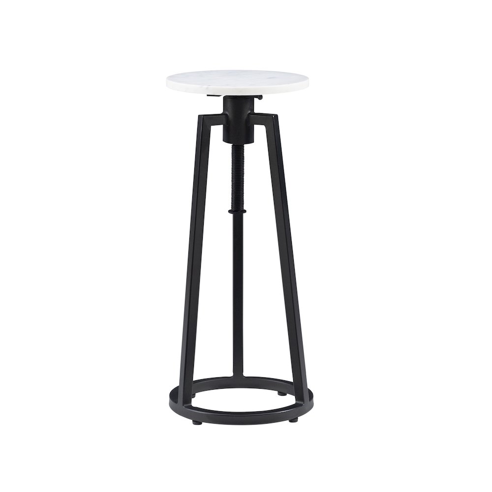 Shawna Adj Drink Table Black With White Marble. Picture 3