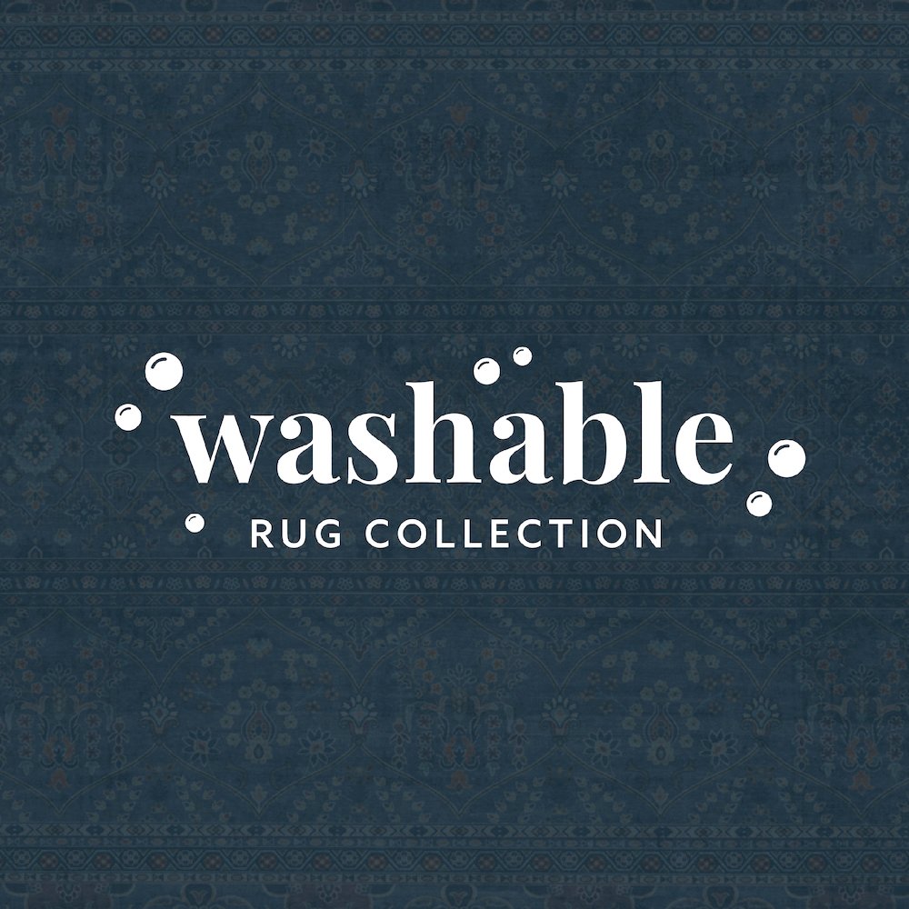 Washable Grant Teal/Ivory 2x8, Rug. Picture 6