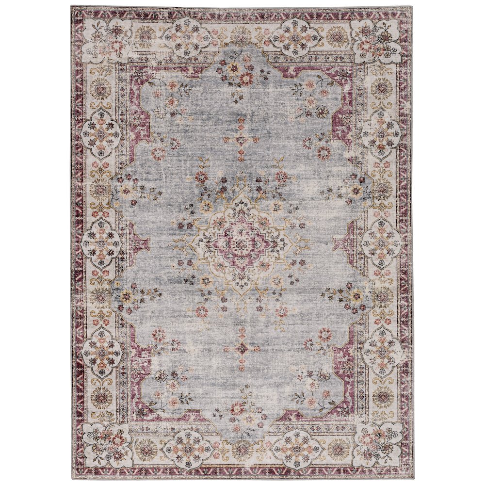 Washable Lennox Pale Blue/Ivory 5x7, Rug. Picture 3