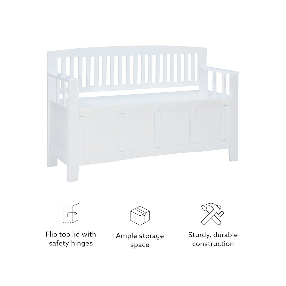 Cynthia Storage Bench White. Picture 16