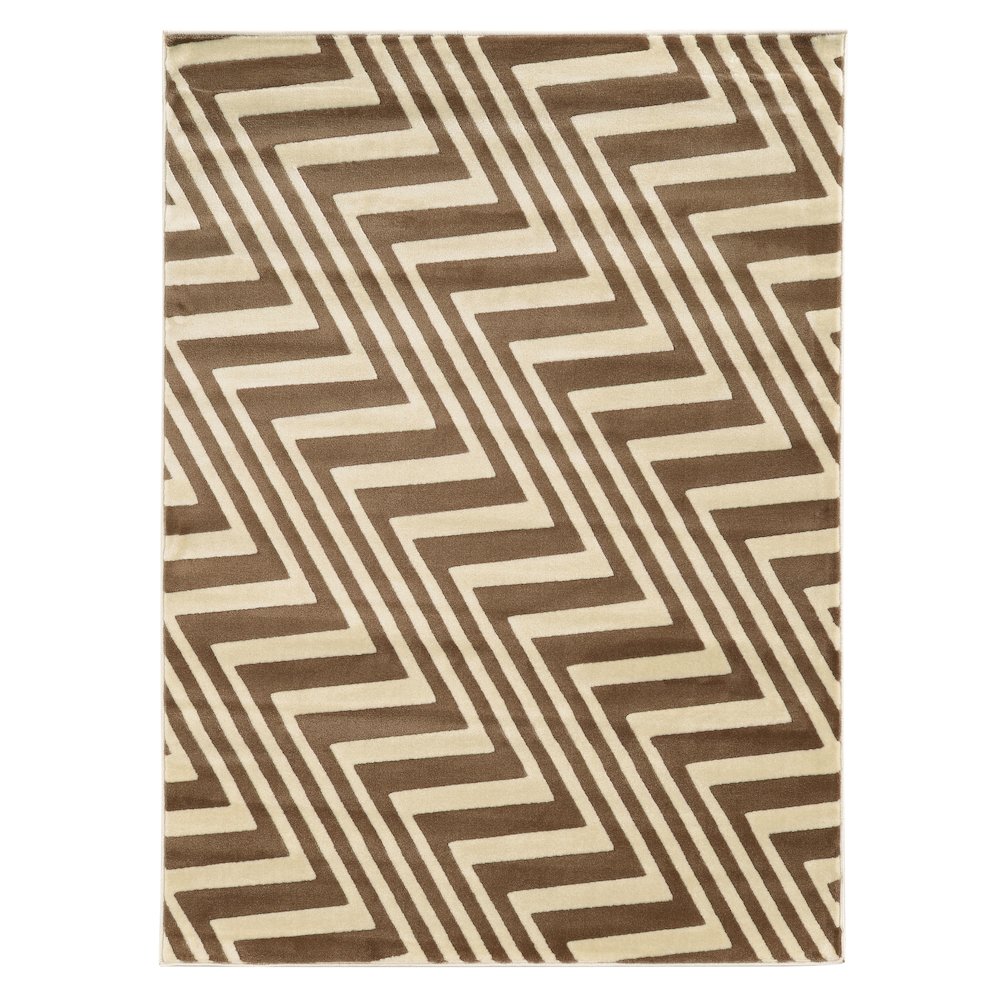 Roma ZigZag Ivory & Beige 5x7, Rug. Picture 2