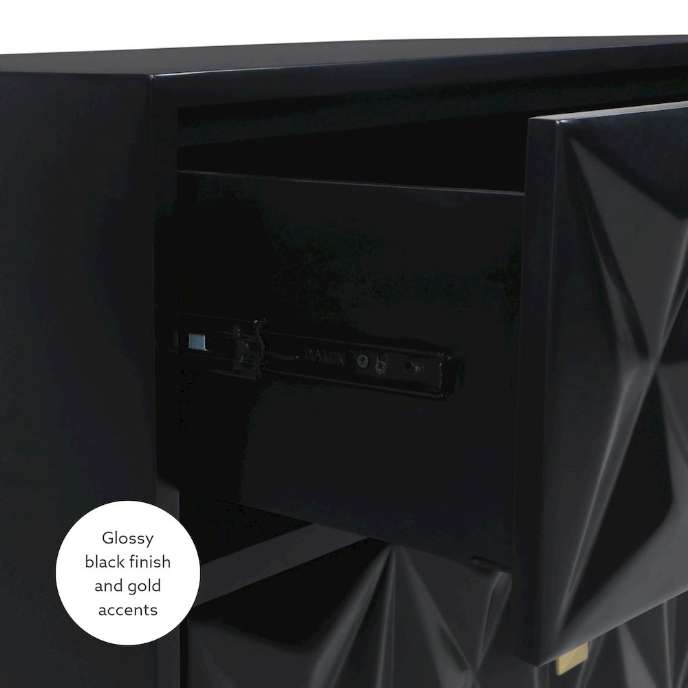 Six Drawer Geo Texture Dresser Black. Picture 12