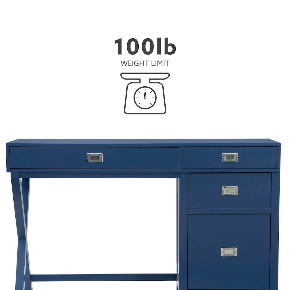 Peggy Side Storage Desk Navy. Picture 17