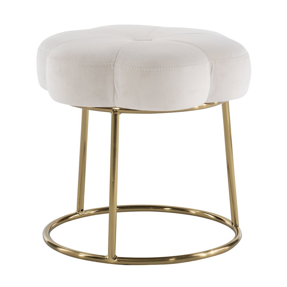 Seraphina Accent Vanity Stool, White. Picture 5
