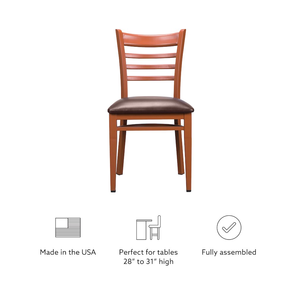 Baxter Metal Side Chair Honey  Burgundy Set Of 2. Picture 14