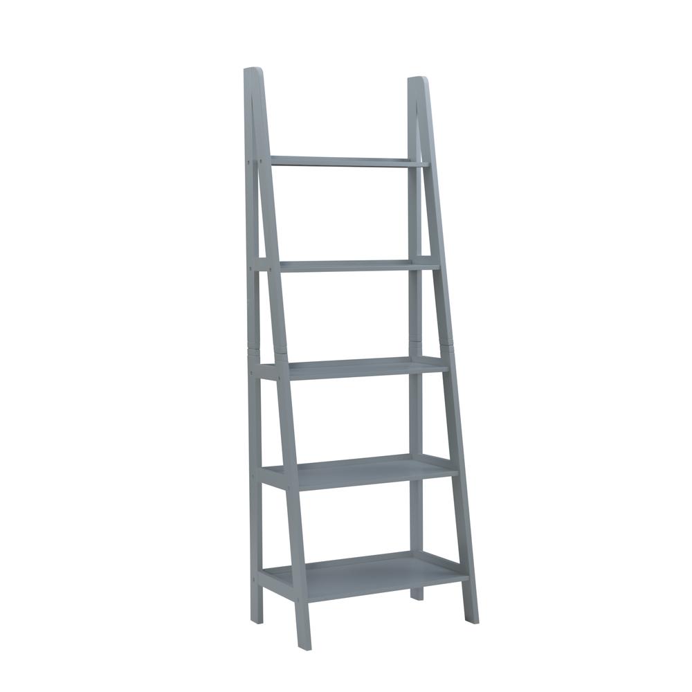 Acadia Ladder Bookshelf, Grey. Picture 1