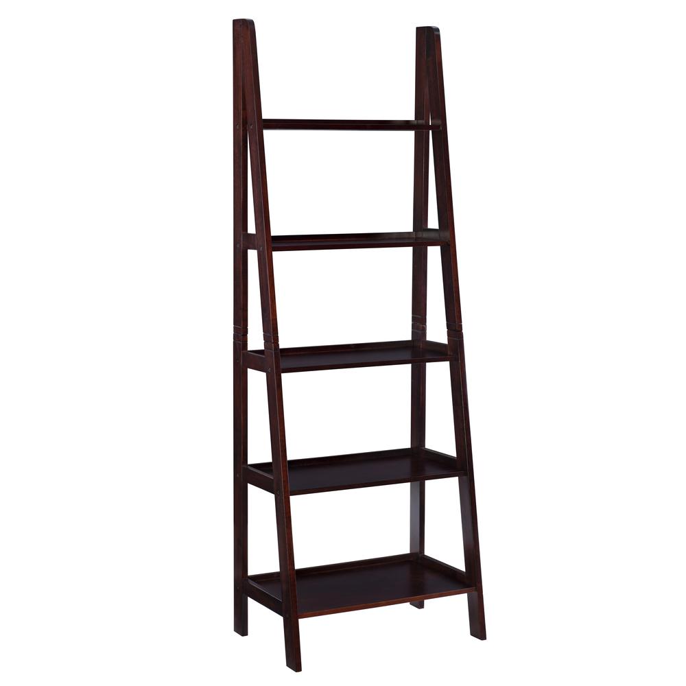 Acadia Ladder Bookshelf, Espresso. Picture 2