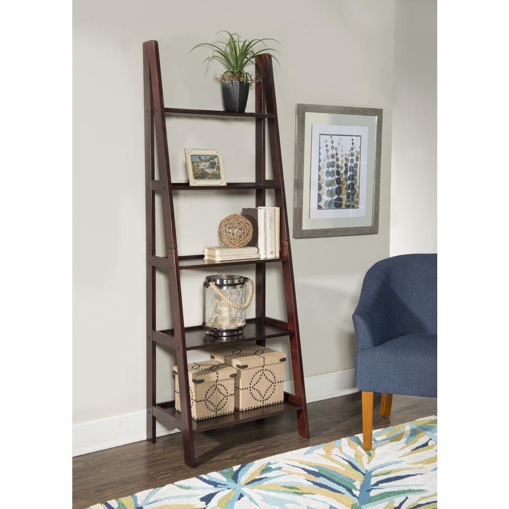 Acadia Ladder Bookshelf, Espresso. Picture 12