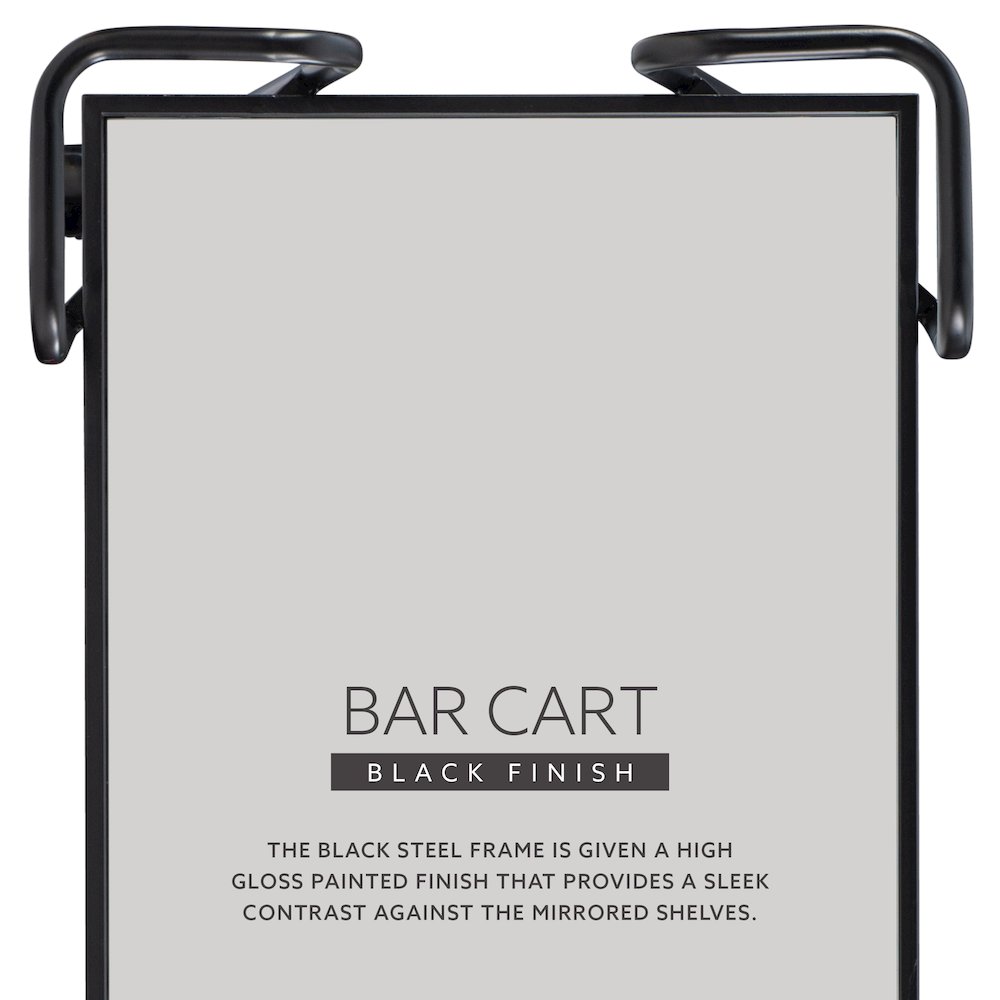 Black Mid Century Bar Cart. Picture 11