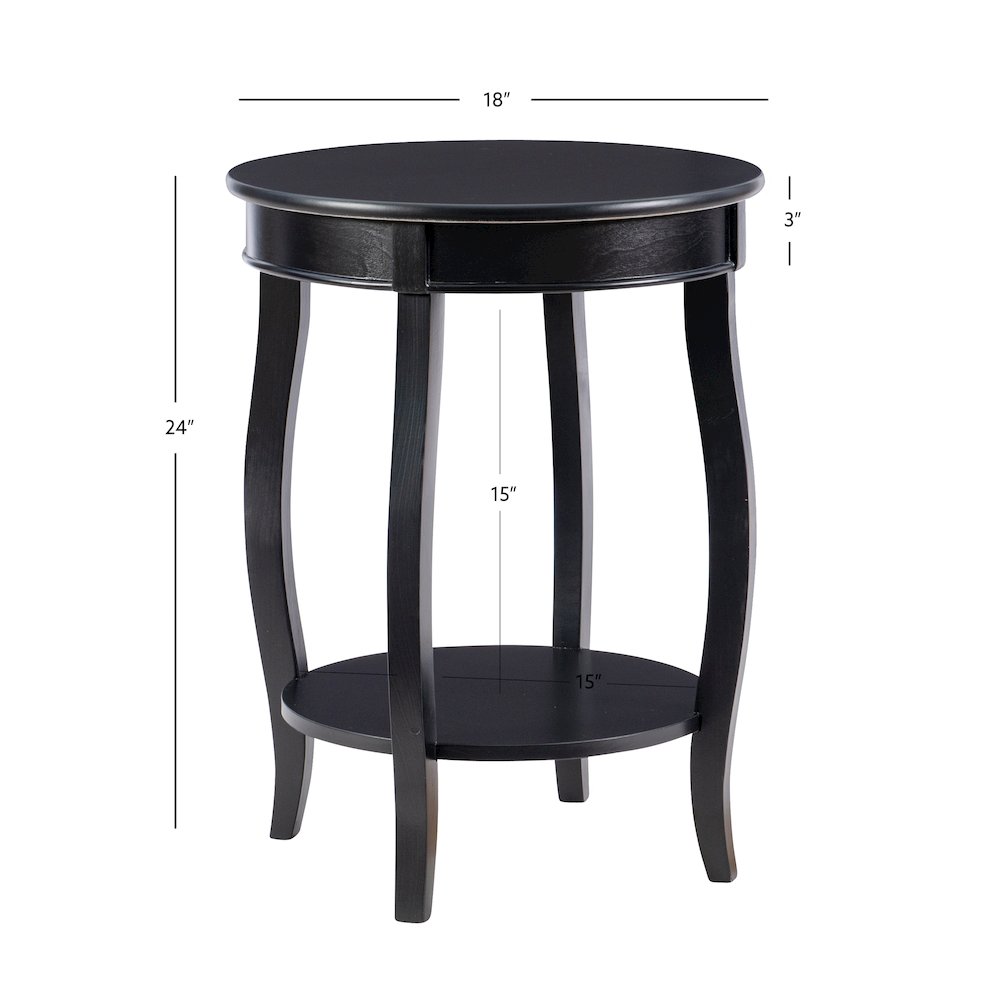 Black Round Table with shelf. Picture 14