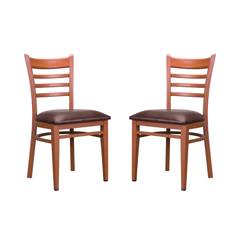 Baxter Metal Side Chair Honey  Burgundy Set Of 2. Picture 8