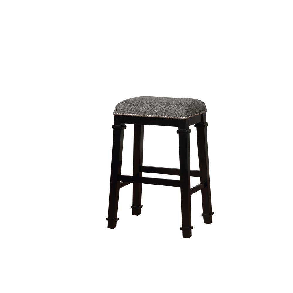 Kennedy Black And White Tweed Backless Bar Stool. Picture 1