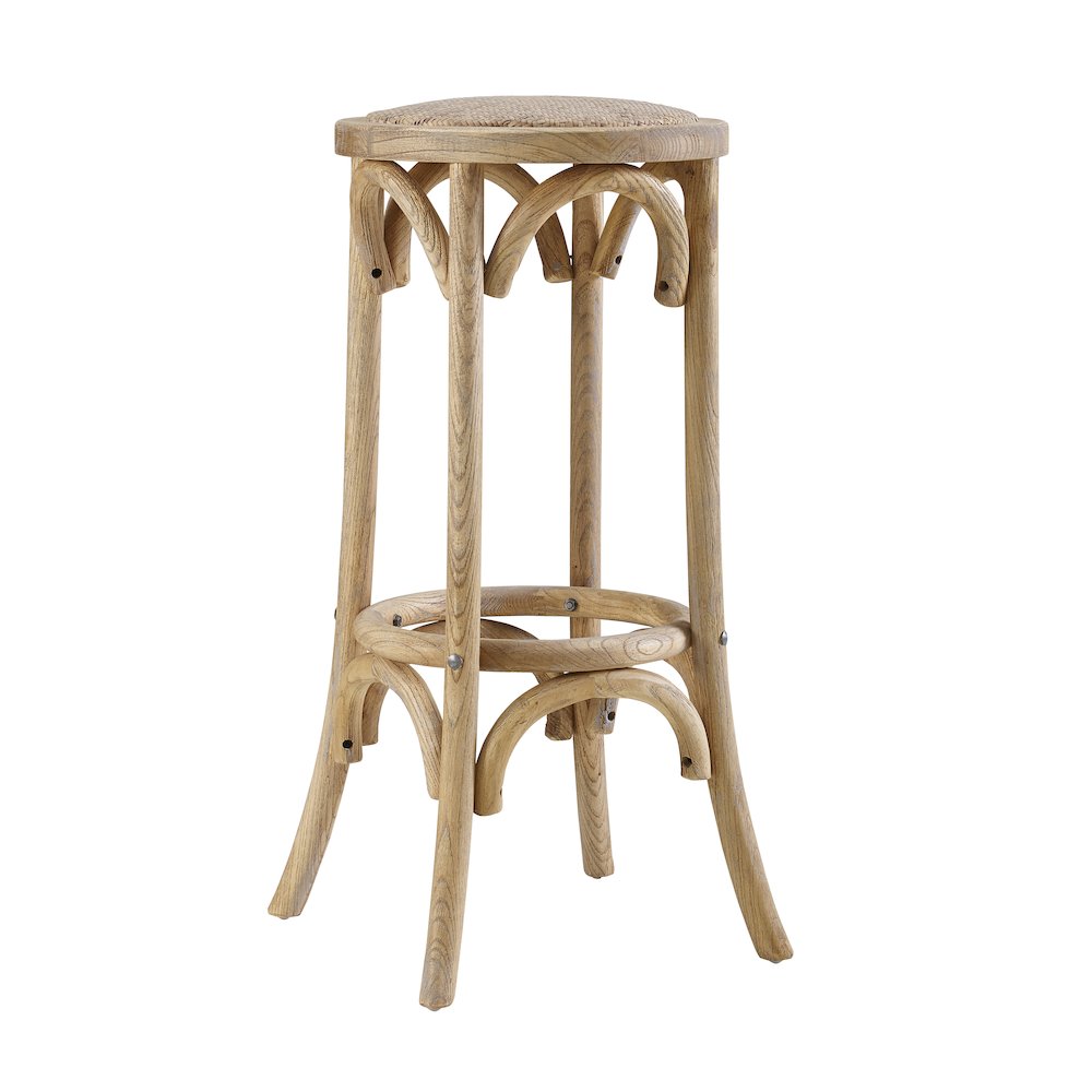 Rae Rattan Seat Backless Bar Stool. Picture 1