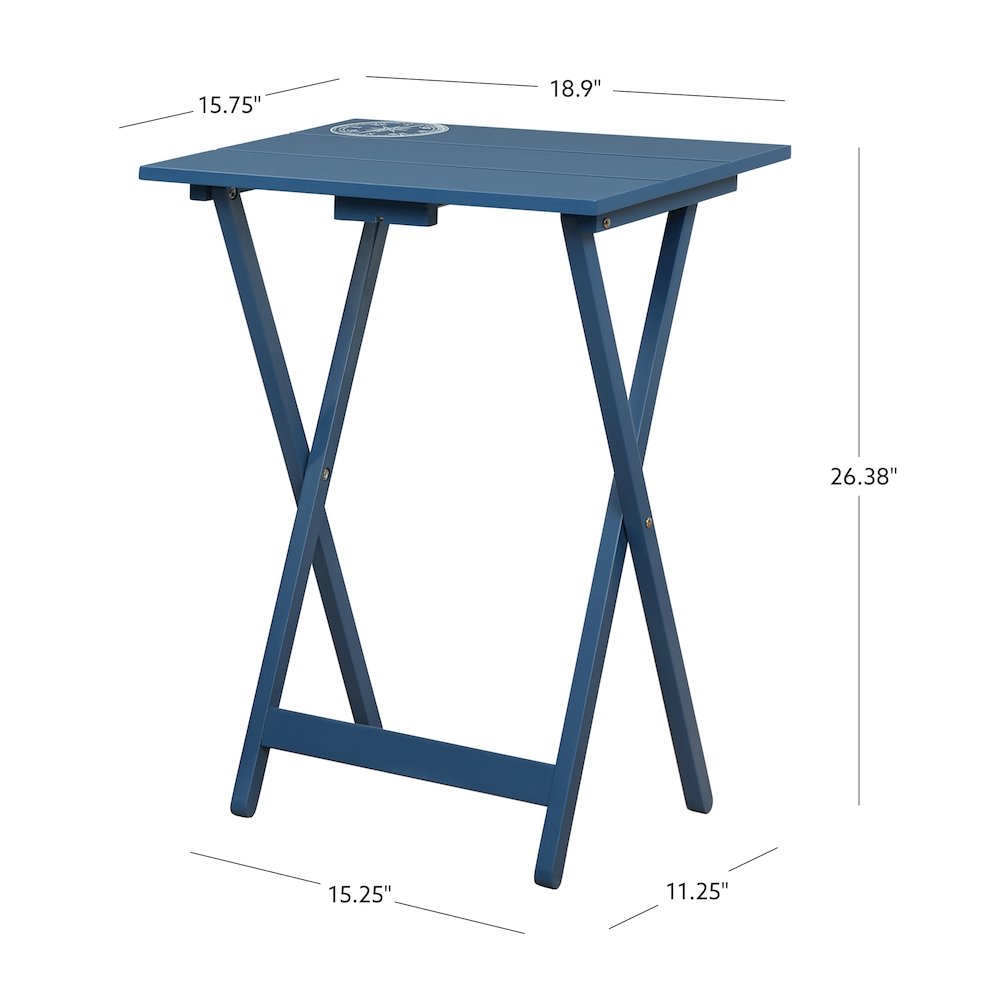 Compass Tray Table Set Navy. Picture 13
