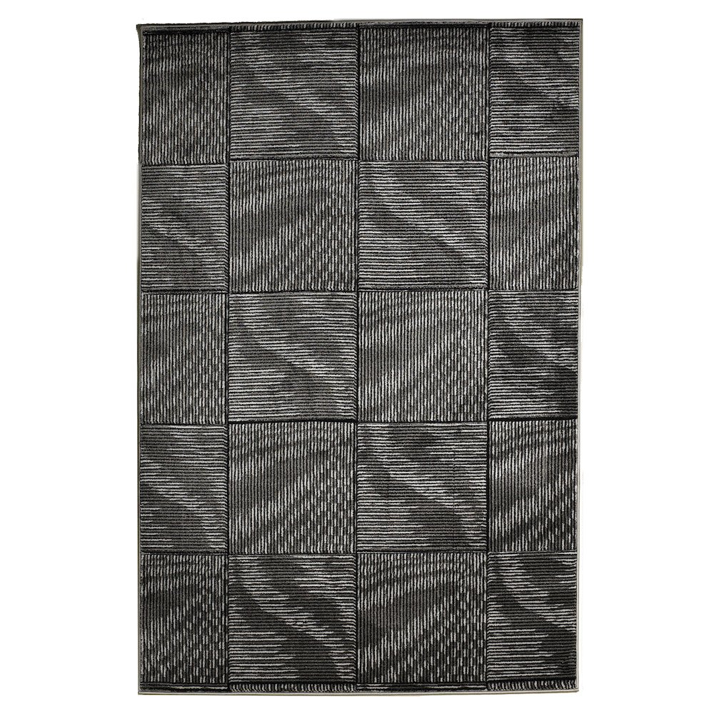 Milan Marcel Black & Grey 5x7.6, Rug. Picture 1