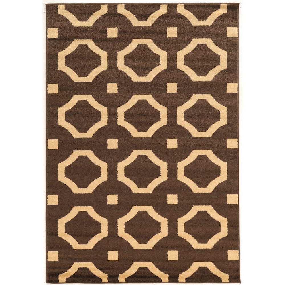 Claremont Octagon Brown & Beige 8x10, Rug. Picture 1
