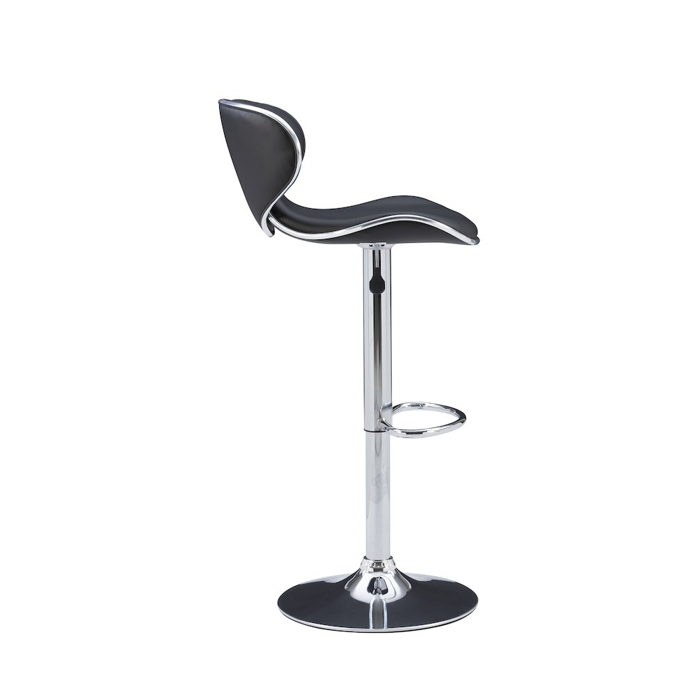 Chrome and Black PU Barstool. Picture 8