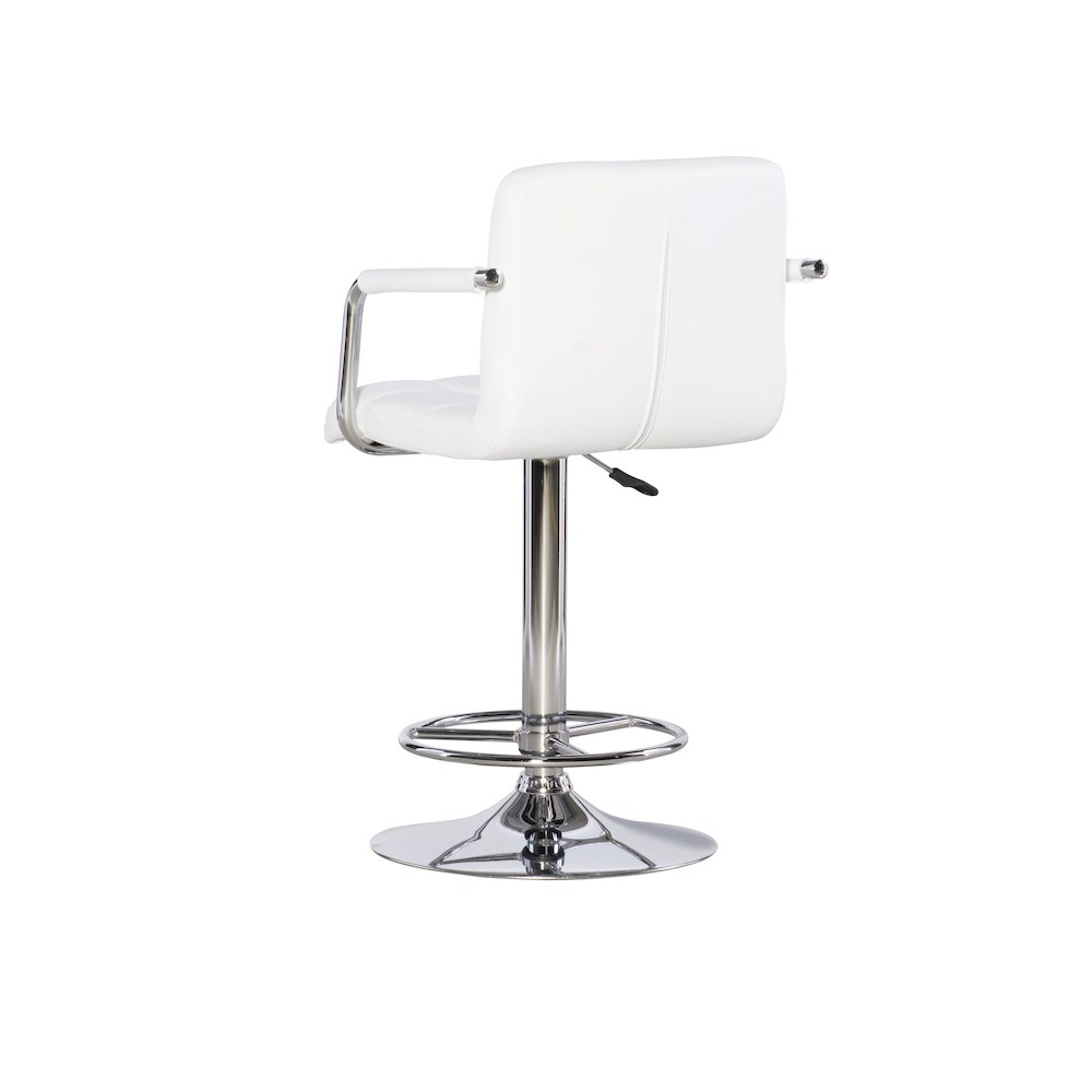 White and Chrome Quilted Barstool. Picture 12