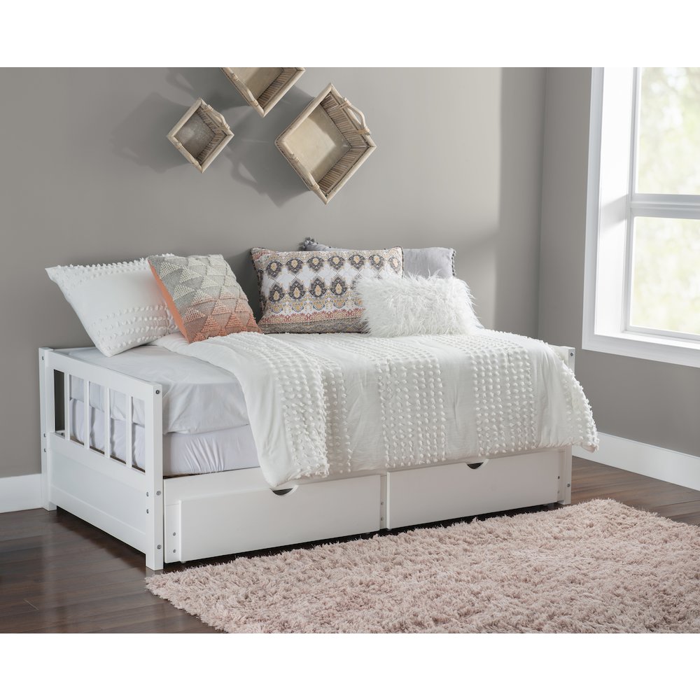 Hadley Storage Trundle Daybed, White. Picture 5