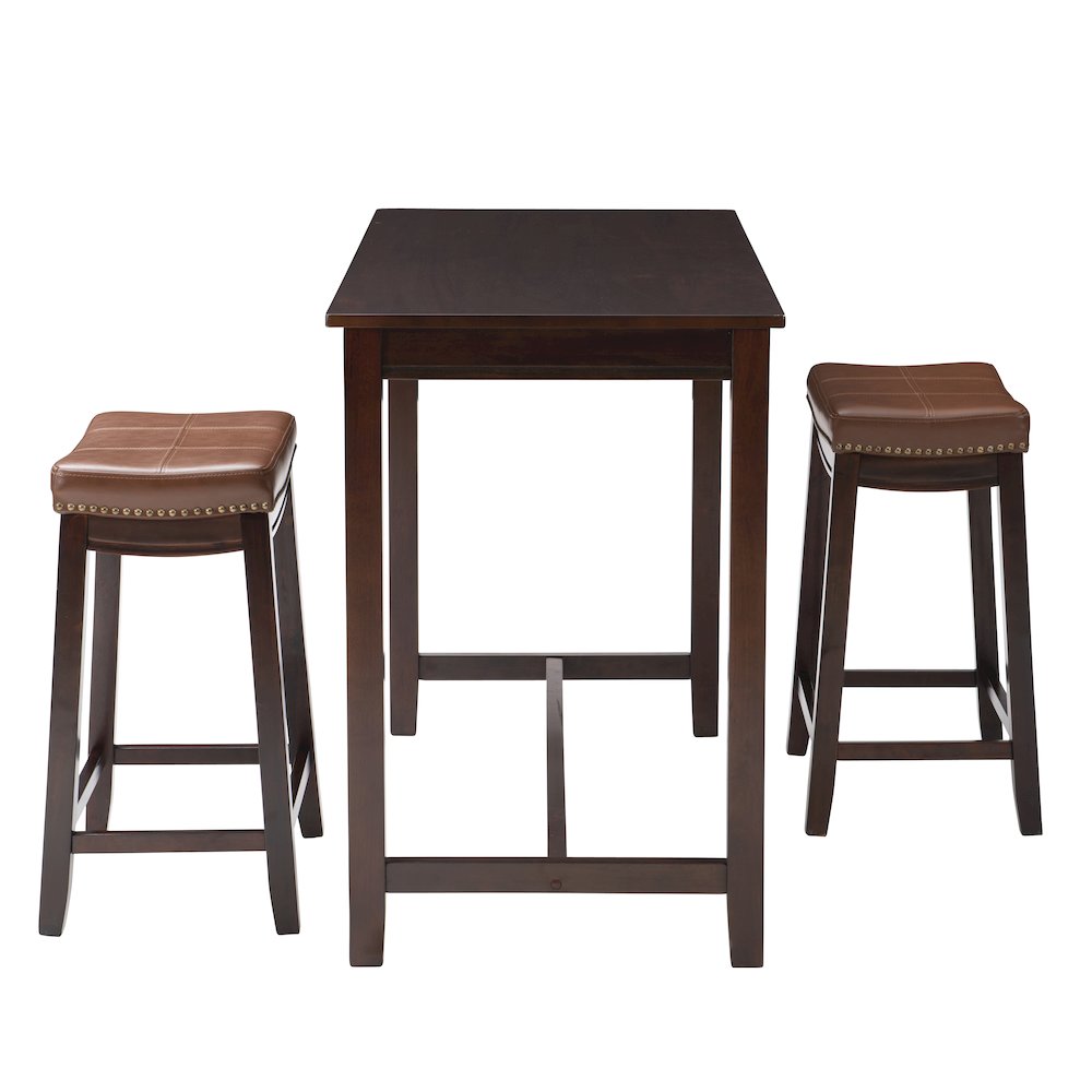 Claridge 3Pc Counter Set Brown Cognac. Picture 4