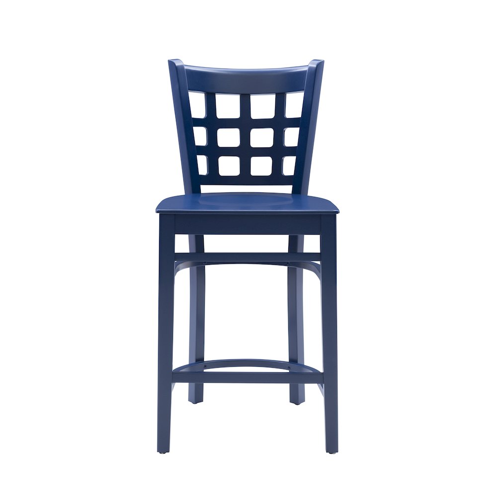 Lola Navy Counter Stool W Wood Seat. Picture 2
