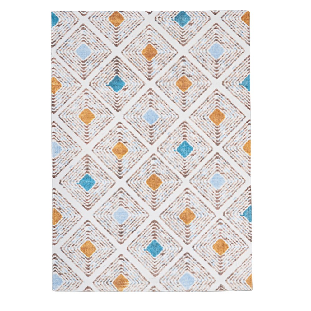 Motif Printed Faux Rabbit Blinx Ivory Tan 3x5, Rug. Picture 1