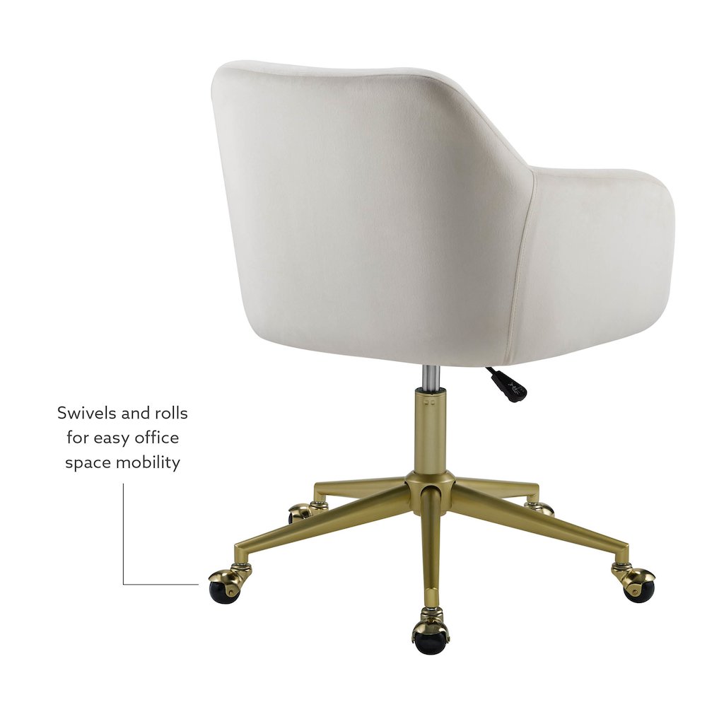 Imogen Quilted Office Chair Off White. Picture 10