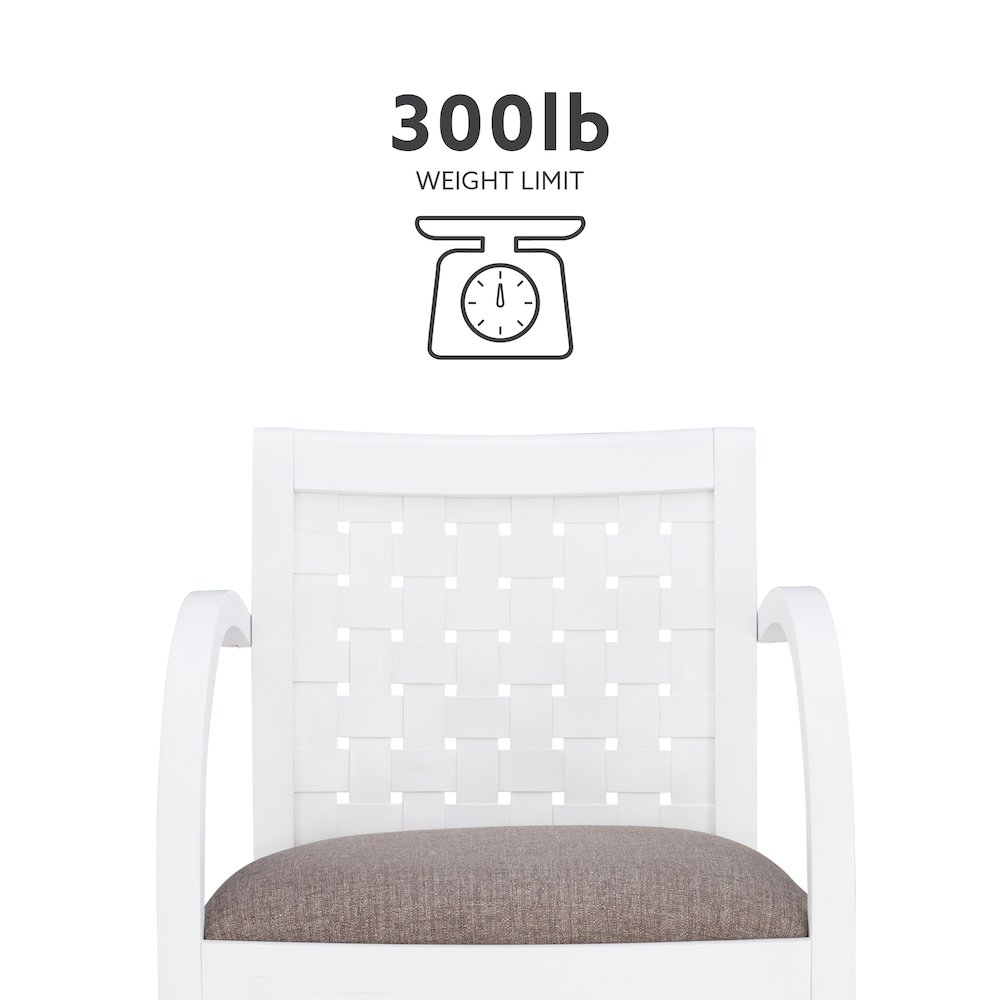 Samantha Woven Arm Chair White. Picture 13