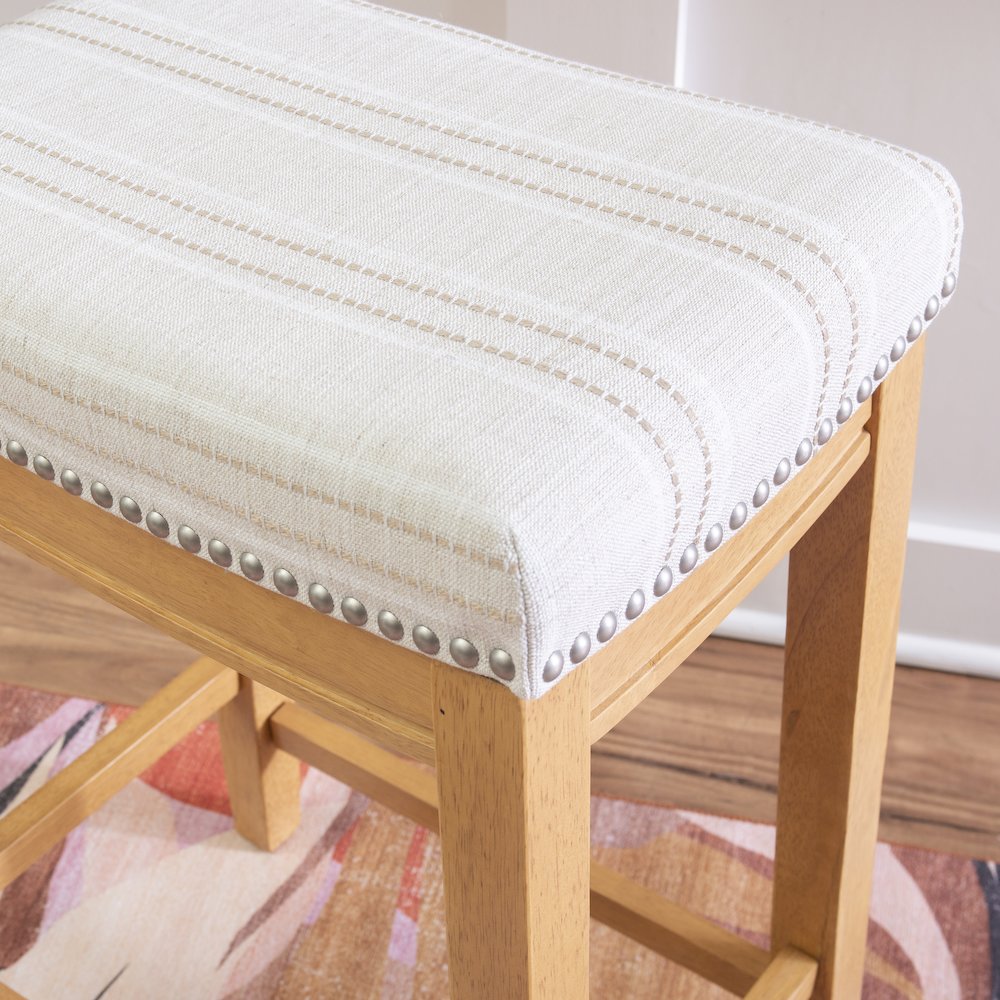Claridge  Linen Striped Counter Stool. Picture 6