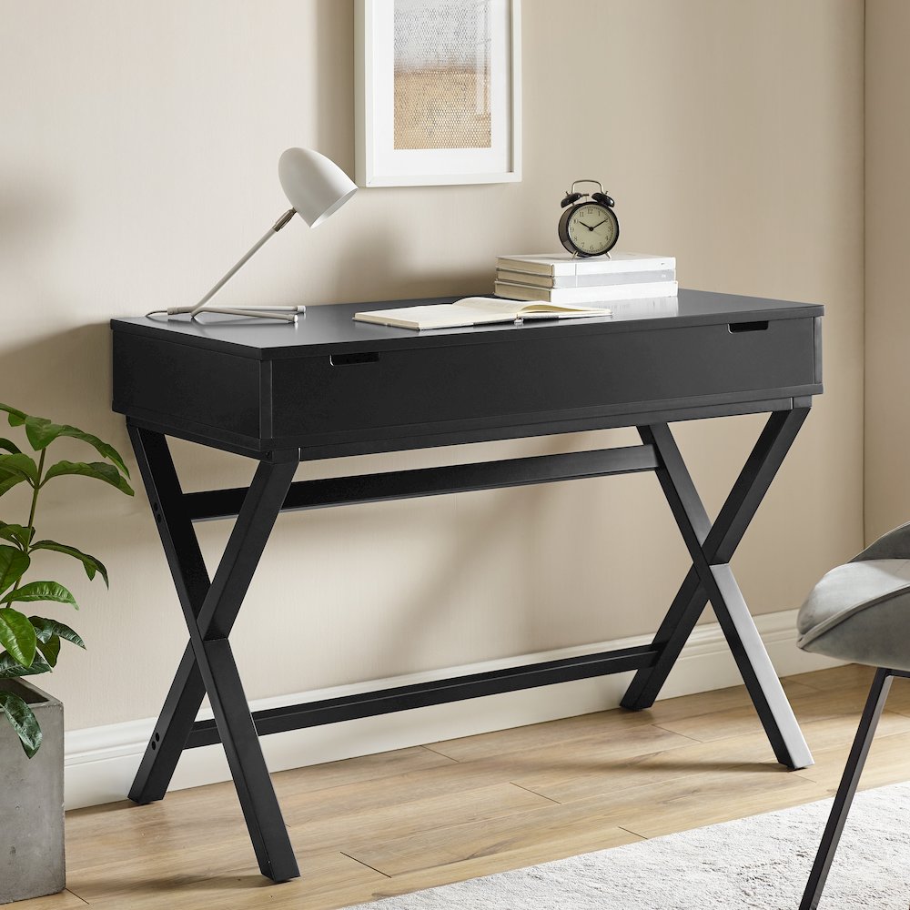 Peggy Lift Top Desk, Black. Picture 3
