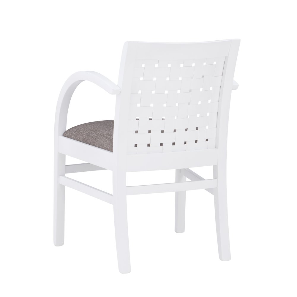 Samantha Woven Arm Chair White. Picture 8
