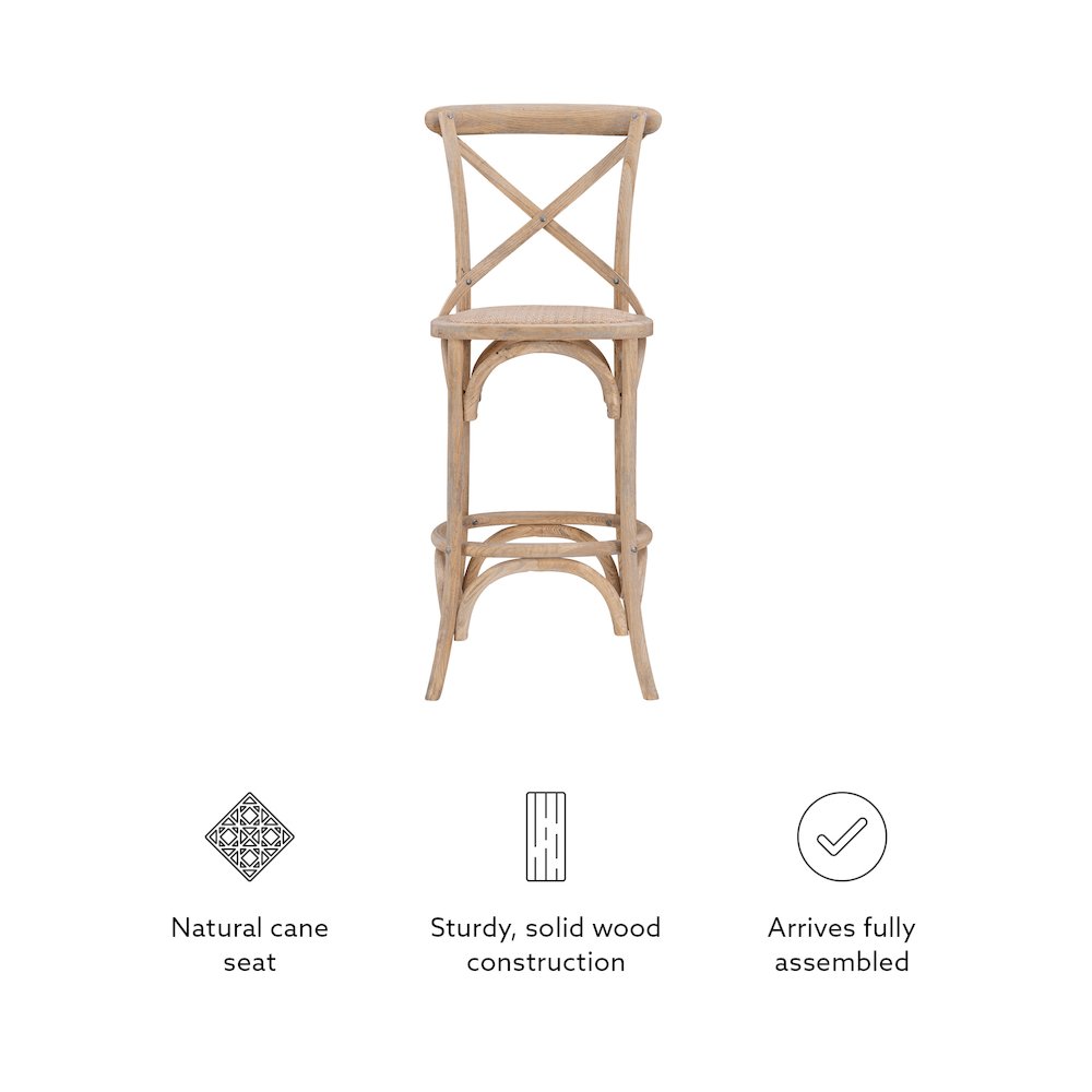 Roxy 30 In Gray Wash Bar Stool. Picture 15
