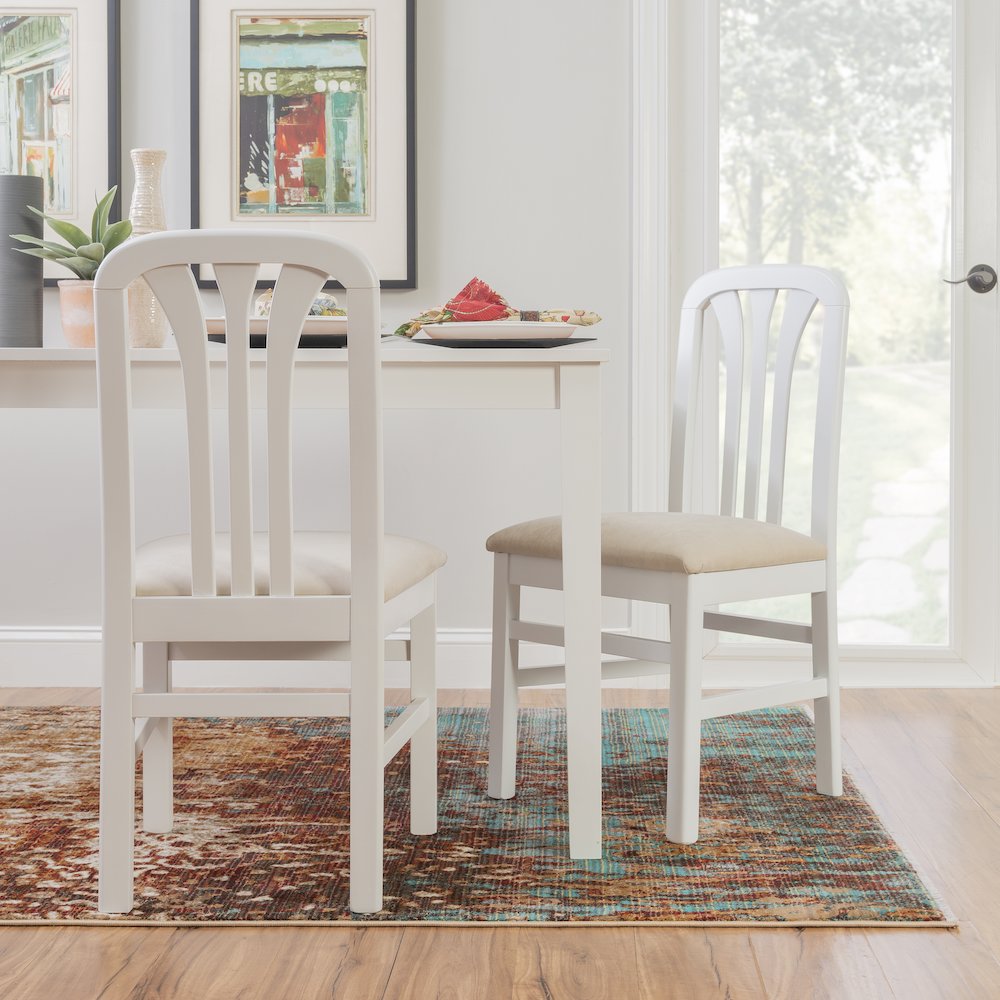 Pamela White Grey Uph Seat. Picture 4