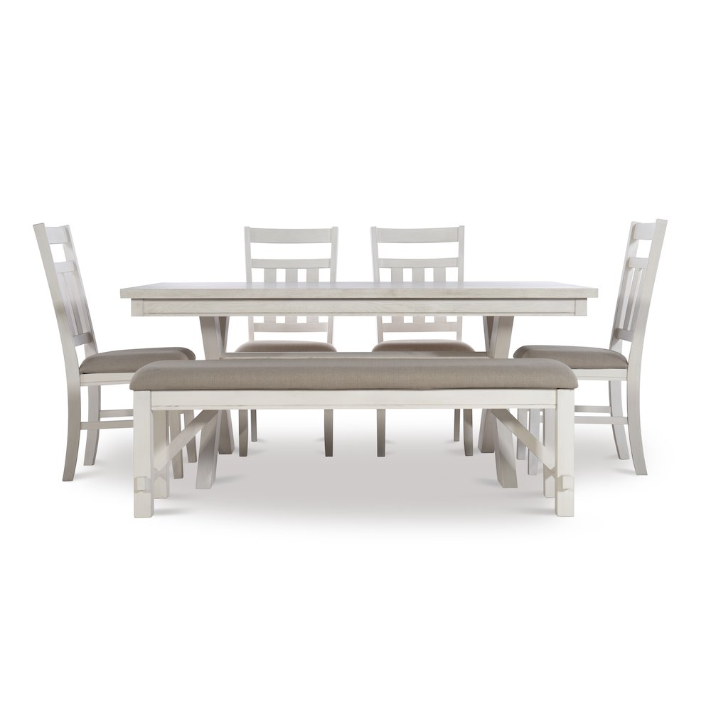 Turino Distressed White 6 PC Dining Set. Picture 3