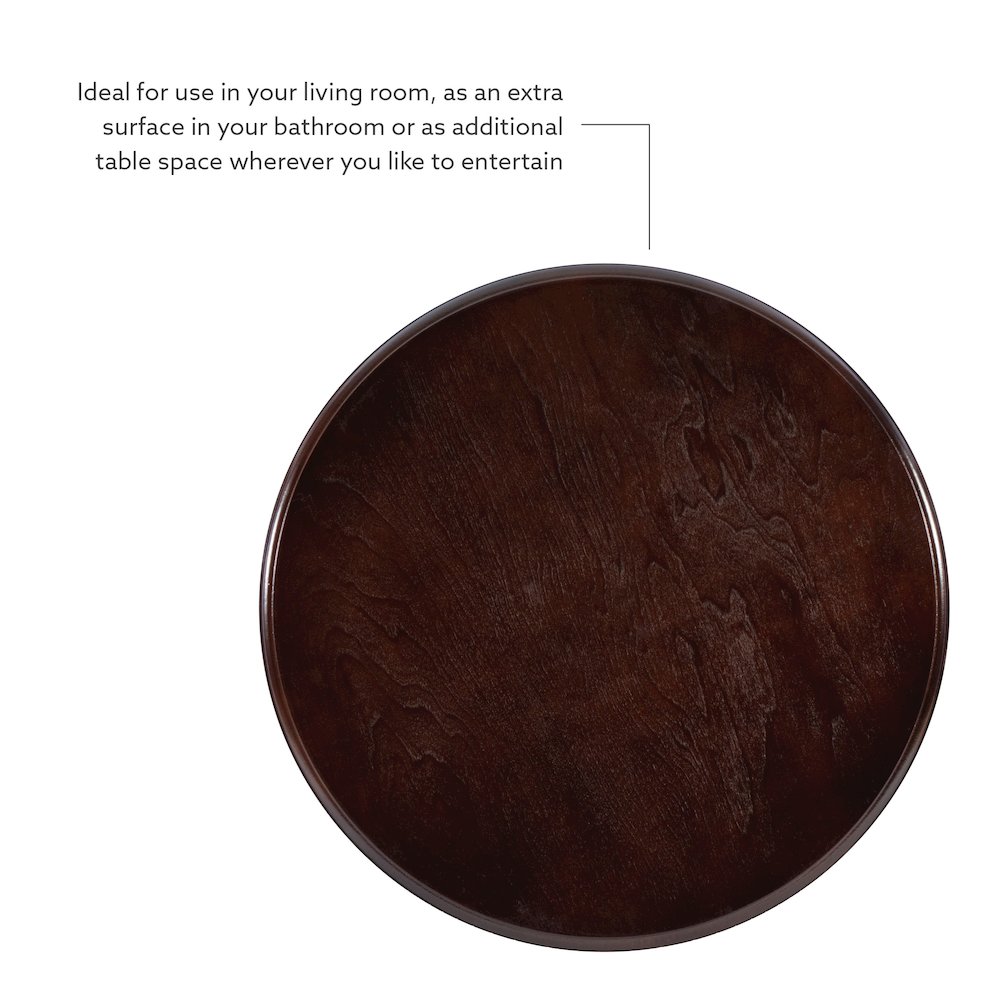 Espresso Round Accent Table. Picture 9