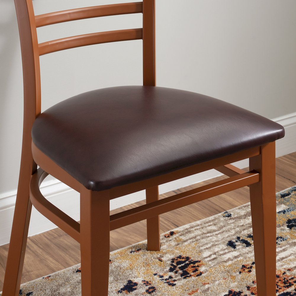 Baxter Metal Side Chair Honey  Burgundy Set Of 2. Picture 5