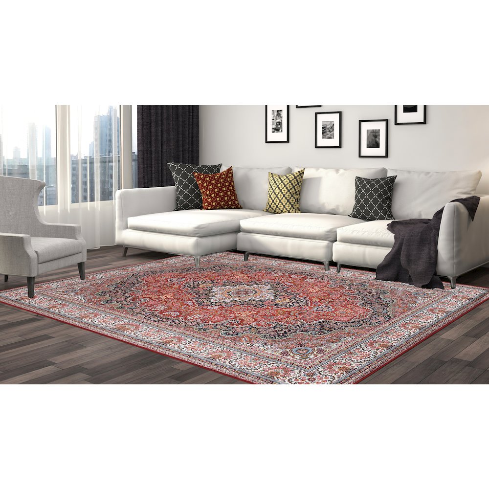 Emerald Sanlin Red & Ivory 6.7x9.7, Rug. Picture 1